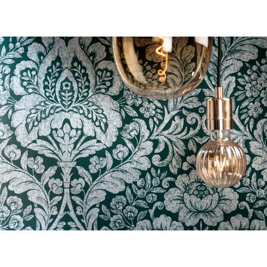 zelena tapeta secesna vintage so vzhladom steny kvetinova klasicka kupelnova obklad stien honosna elegantna mediteranska.jpg